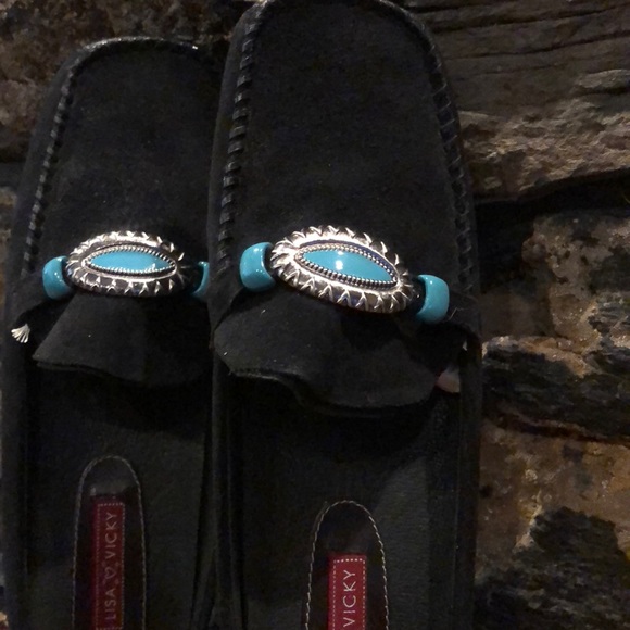 Lisa Vicky Lisa & Vicky suede mules turquoise - Picture 3 of 6